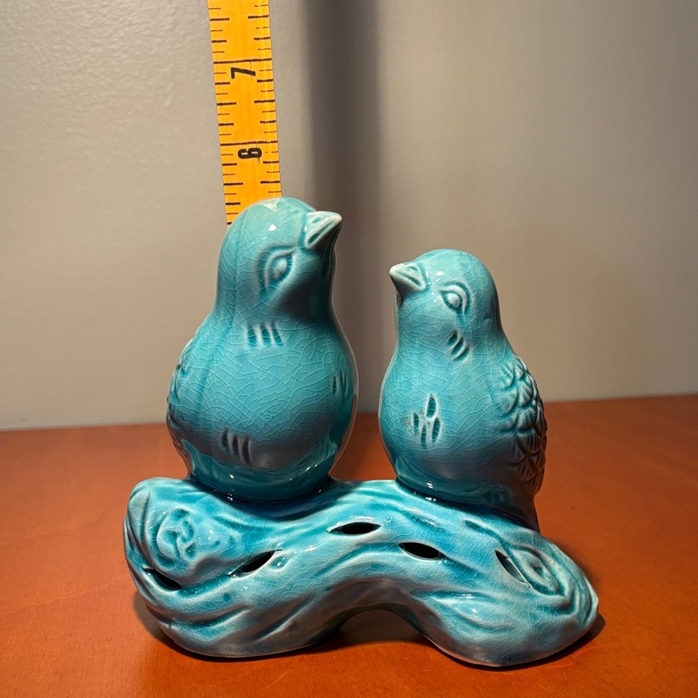 Vintage Glazed Ceramic Love Bird Figurine for potpourri or fairy lights. - Picture 6 of 8